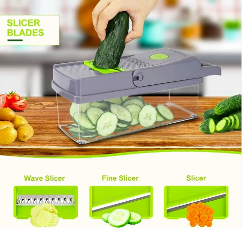 16-in-1 Mandoline Slicer & Vegetable Chopper – Multifunctional Food Cutter, Grater & Shredder for Carrot, Tomato, Cheese, Onion & More