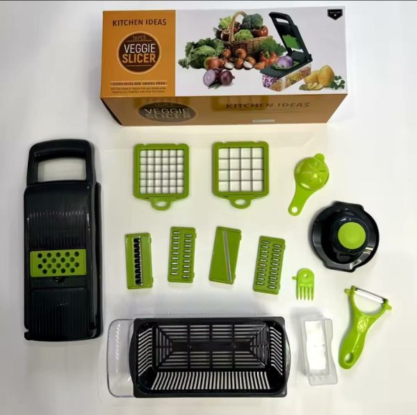 16-in-1 Mandoline Slicer & Vegetable Chopper – Multifunctional Food Cutter, Grater & Shredder for Carrot, Tomato, Cheese, Onion & More