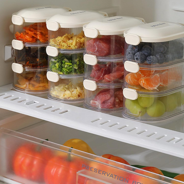 4-Layer Spice Storage Box – Multi-Layered Seasoning Organizer for BBQ, Picnic & Outdoor Cooking | Kitchen & Tableware Accessory Set