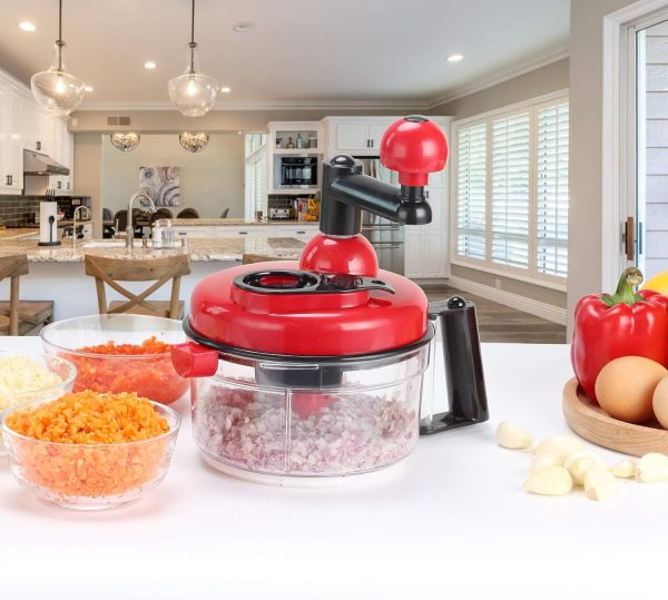 Manual Handheld Vegetable Chopper – Quick and Easy Onion, Salad, and Kachomer Cutter | Multifunction Speedy Chopper Machine