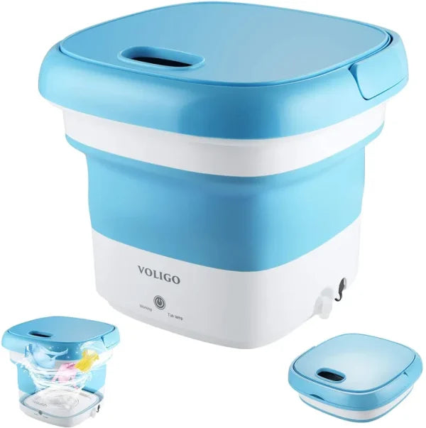 Mini Folding Washing Machine with Dryer – Semi-Automatic, Portable, High-Quality Laundry Washer
