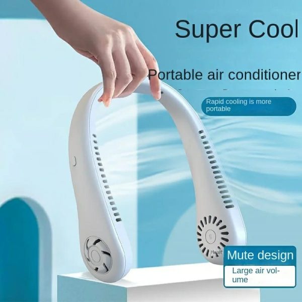 Bladeless Hanging Neck Fan – Portable Rechargeable Vaneless Fan for Hands-Free Cooling