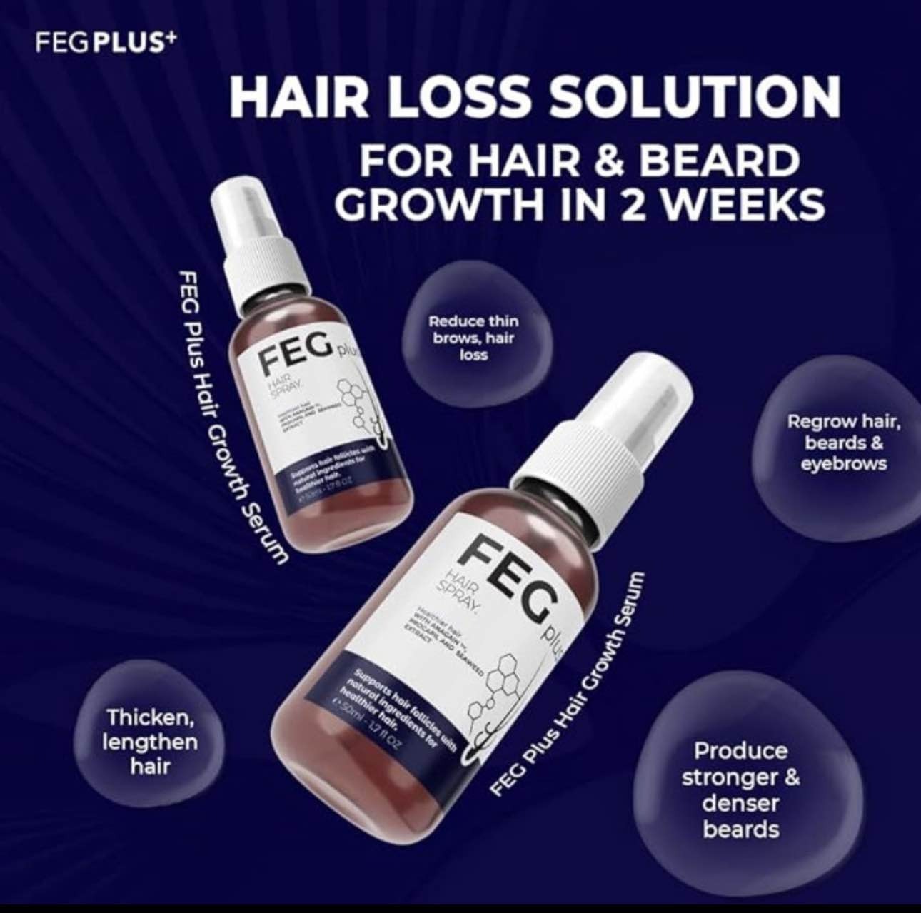 FEG Plus Hair Growth Spray – Prevent Hair Loss & Stimulate Growth in 14 Days