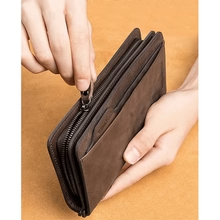Men's Long Leather Wallet – Large Capacity Zipper Clutch with Card Holder & Phone Pocket