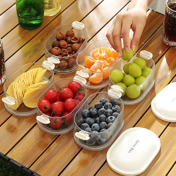 4-Layer Spice Storage Box – Multi-Layered Seasoning Organizer for BBQ, Picnic & Outdoor Cooking | Kitchen & Tableware Accessory Set