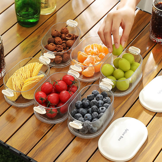 4-Layer Spice Storage Box – Multi-Layered Seasoning Organizer for BBQ, Picnic & Outdoor Cooking | Kitchen & Tableware Accessory Set