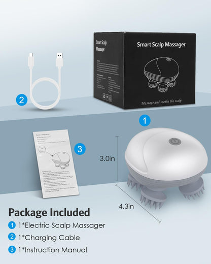 Electric Scalp Massager with 96 Nodes – Waterproof & Rechargeable