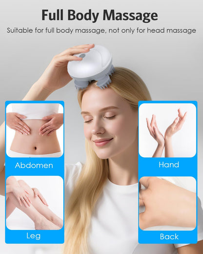 Electric Scalp Massager with 96 Nodes – Waterproof & Rechargeable