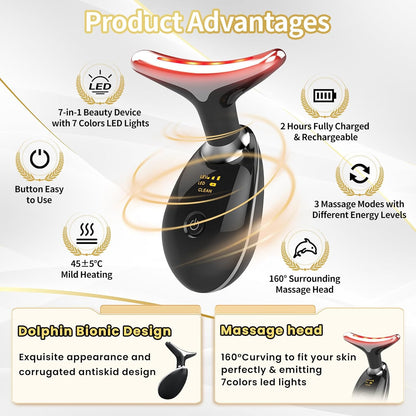 7-Color LED Face Sculpting Massager – Thermal & Sonic Care