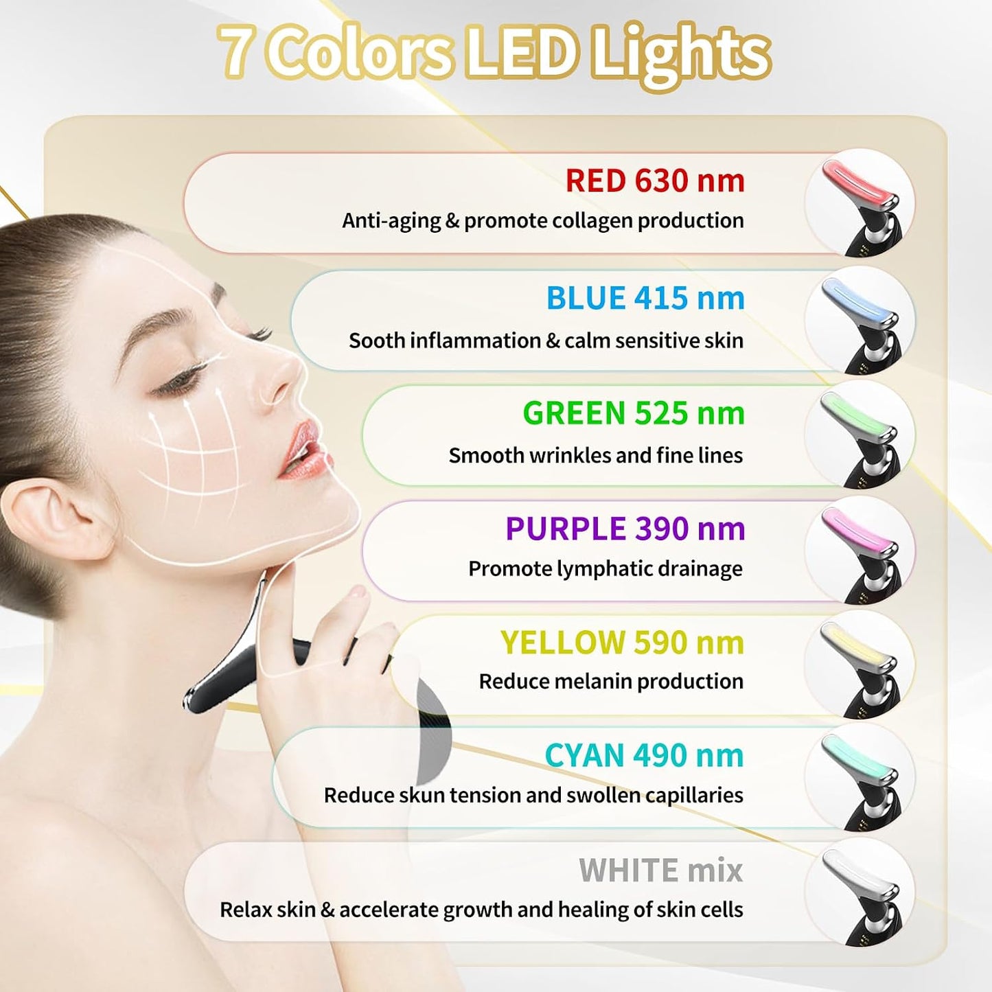 7-Color LED Face Sculpting Massager – Thermal & Sonic Care