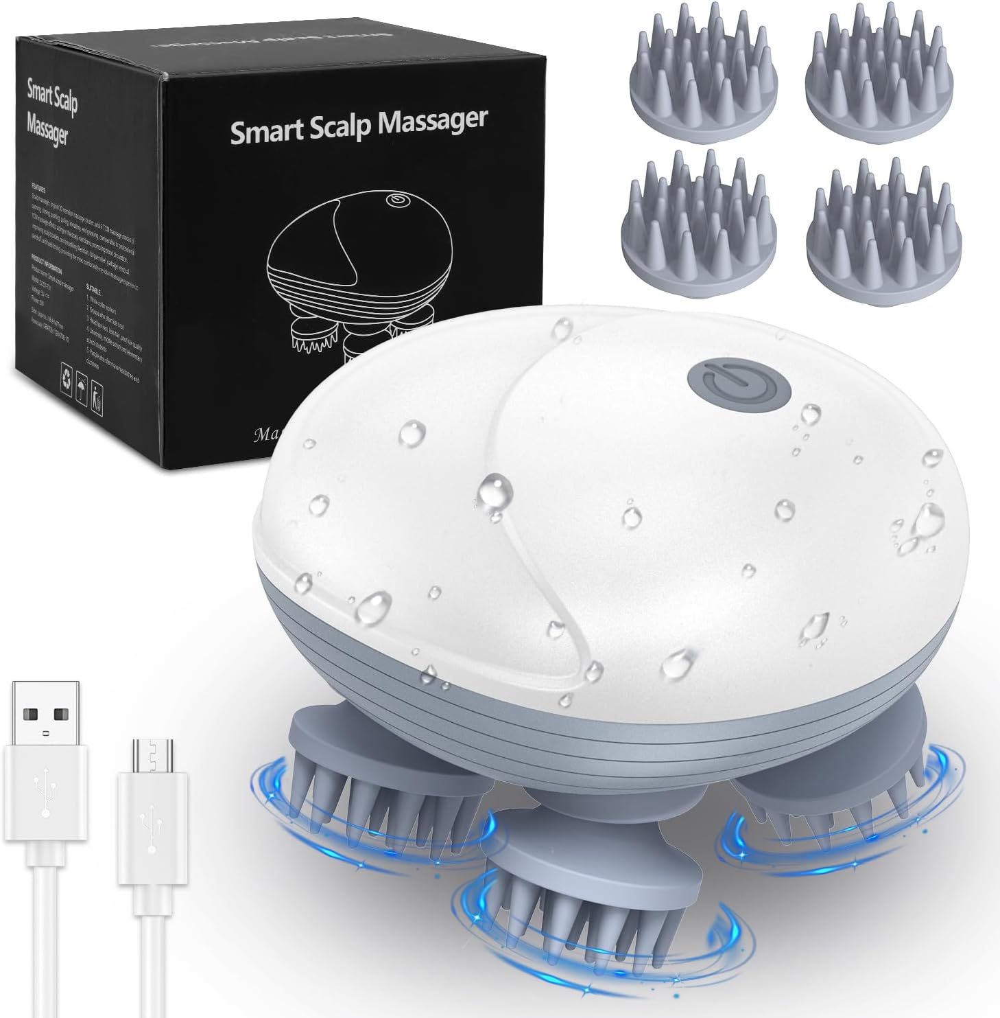 Electric Scalp Massager with 96 Nodes – Waterproof & Rechargeable