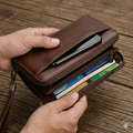 Men's Long Leather Wallet – Large Capacity Zipper Clutch with Card Holder & Phone Pocket