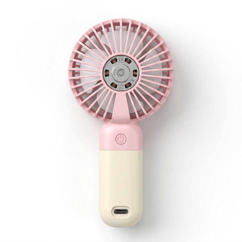 Cute Flower Mini Handheld Fan — Portable USB Rechargeable Fan for Girls | 3 Speed Settings | Pastel Colors