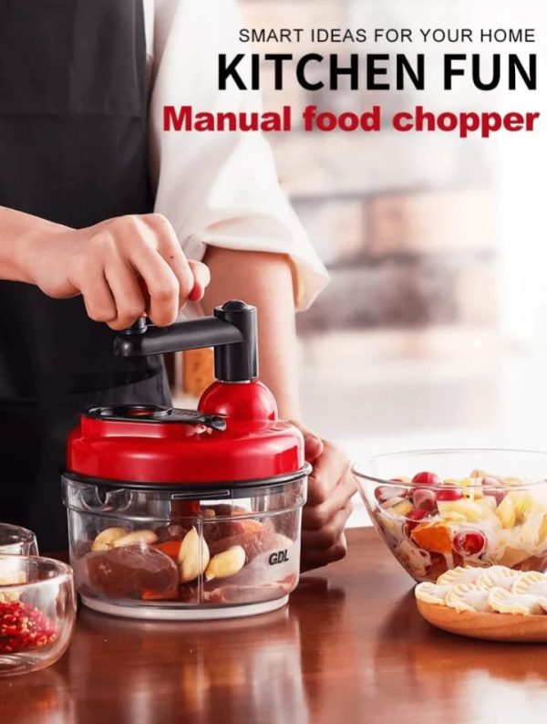 Manual Handheld Vegetable Chopper – Quick and Easy Onion, Salad, and Kachomer Cutter | Multifunction Speedy Chopper Machine