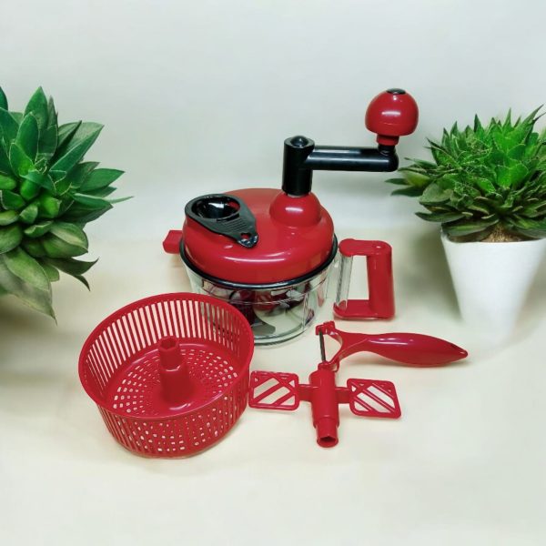 Manual Handheld Vegetable Chopper – Quick and Easy Onion, Salad, and Kachomer Cutter | Multifunction Speedy Chopper Machine