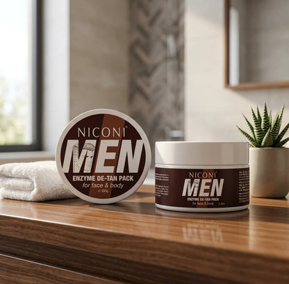 Niconi Men Enzyme De-Tan Pack for Face & Body | Tan Removal Face Mask for Men | 300g