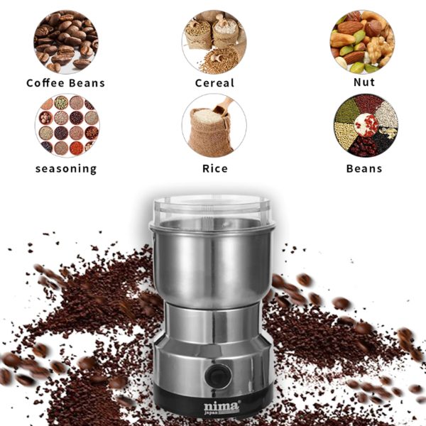 Automatic grinder - Stainless Steel Electric Coffee Grinder – Multipurpose Automatic Grinder for Spices, Beans, and Nuts