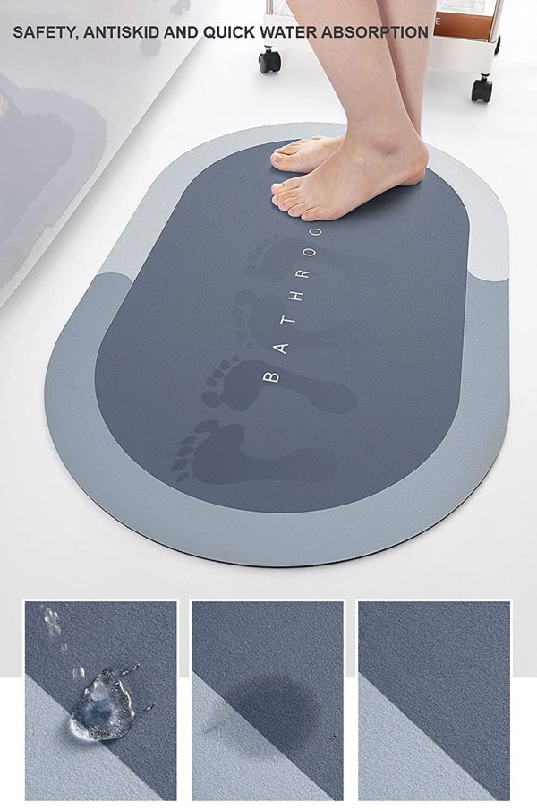 Non-Slip Soft Rubber Bath Mat for Tub and Shower – Machine Washable, Anti-Bacterial, PVC Bathroom Mat for Safety and Comfort