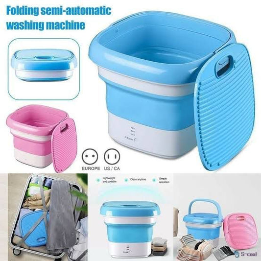 Mini Folding Washing Machine with Dryer – Semi-Automatic, Portable, High-Quality Laundry Washer